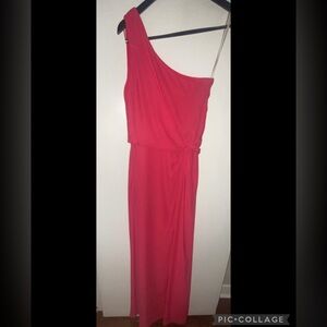 Halston Heritage One-Shoulder Pink Dress